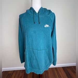 Nike Teal Pullover Hoodie Sweatshirt Logo Front Pocket Size XL